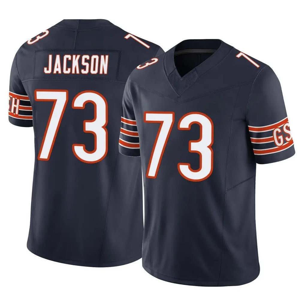 C.Bears #73 Jonah Jackson Player Navy Vapor F.U.S.E. Limited Home Game Odoa Stitched Jerseys