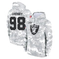 LV.Raiders #98 Maxx Crosby Player Arctic Camo Salute to Service Hoodies Limited Game Odoa Stitched Jerseys
