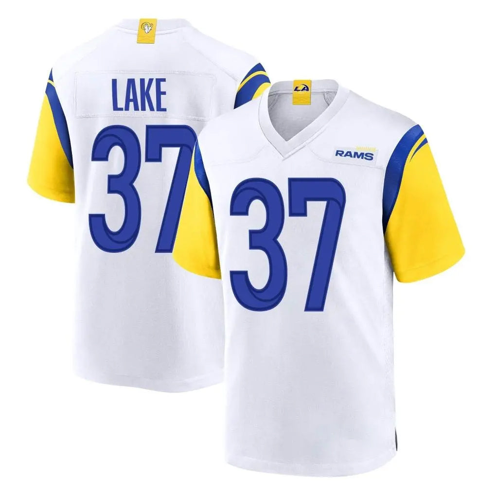LA.Rams #37 Quentin Lake Player White Home Game Odoa Stitched Jerseys