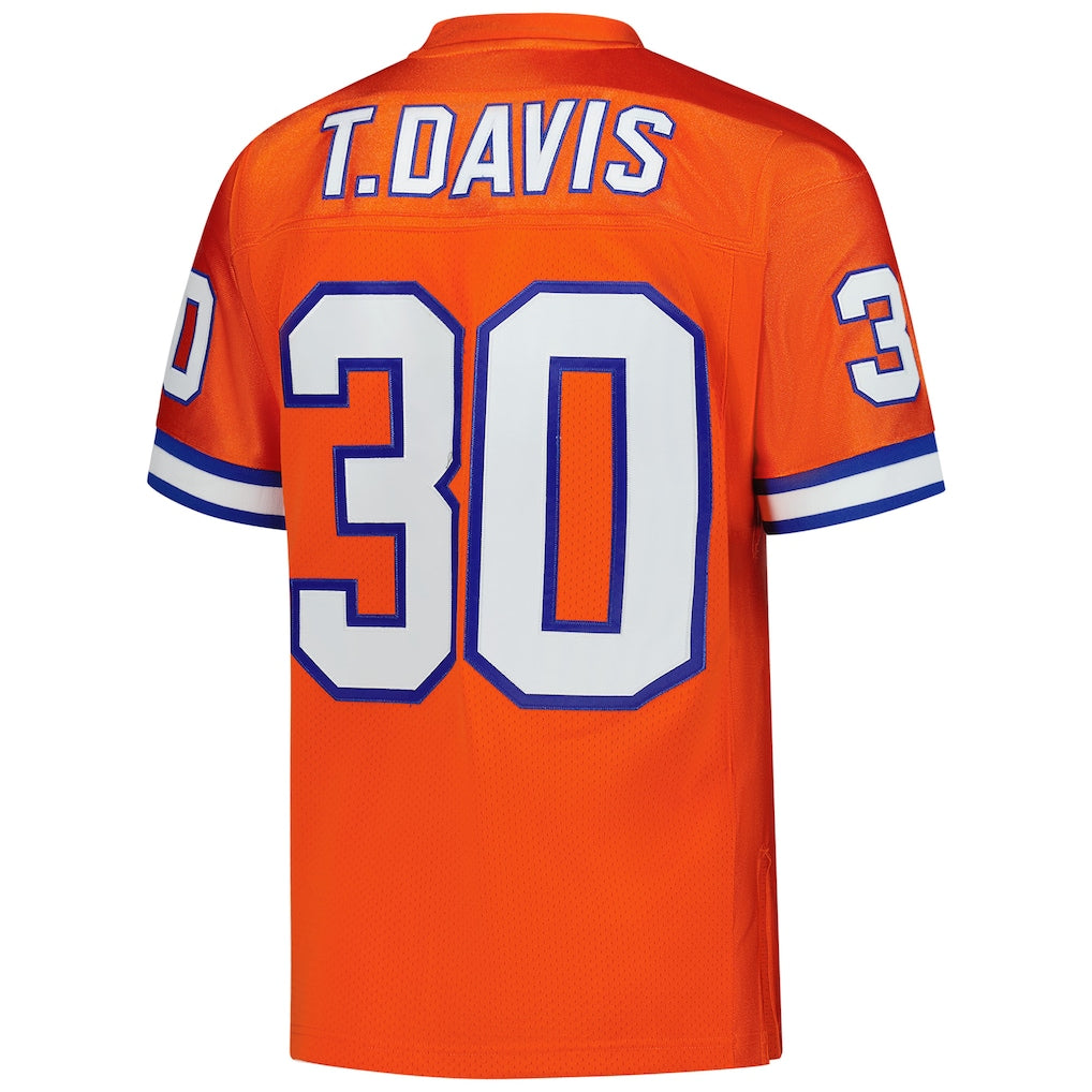 Odoa D.Broncos #30 Terrell Davis Mitchell & Ness Orange 1995 Authentic Throwback Retired Player Jersey