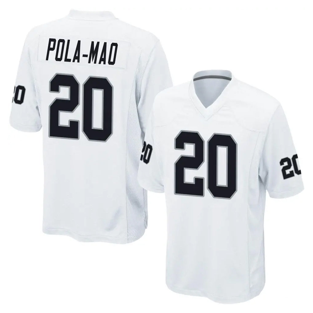 LV.Raiders #20 Isaiah Pola-Mao Player White Home Game Odoa Stitched Jerseys