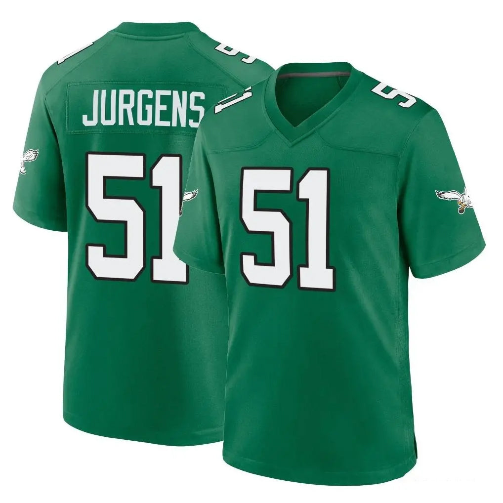 P.Eagles #51 Cam Jurgens Player Green Kelly Alternate Home Game Odoa Stitched Jerseys