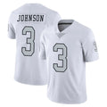LV.Raiders #3 Taron Johnson Player White Limited Color Rush Home Game Stitched Jerseys