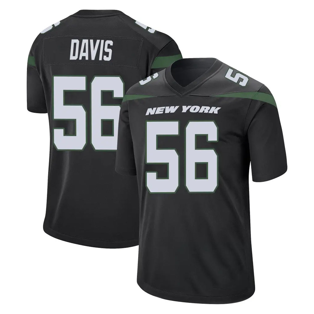 NY.Jets #56 Demario Davis Player Stealth Black Home Game Odoa Stitched Jerseys