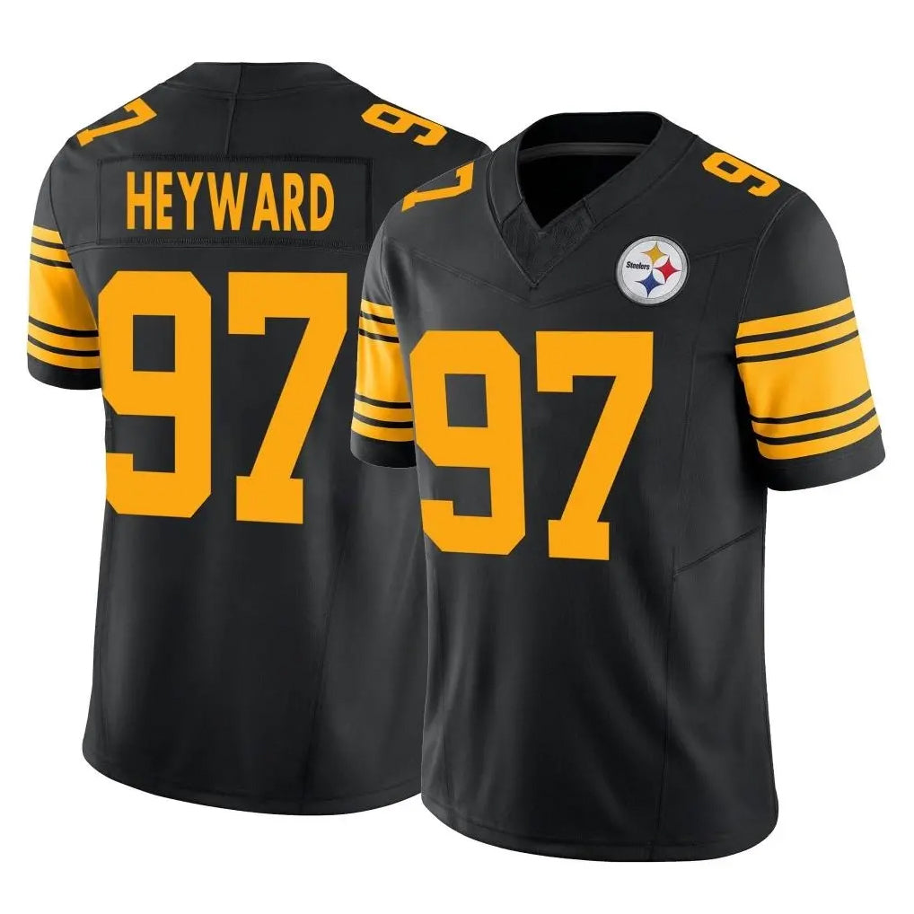 P.Steelers #97 Cameron Heyward Player Black Limited 2nd Alternate Vapor F.U.S.E. Home Game Odoa Stitched Jerseys