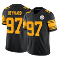 P.Steelers #97 Cameron Heyward Player Black Limited 2nd Alternate Vapor F.U.S.E. Home Game Odoa Stitched Jerseys