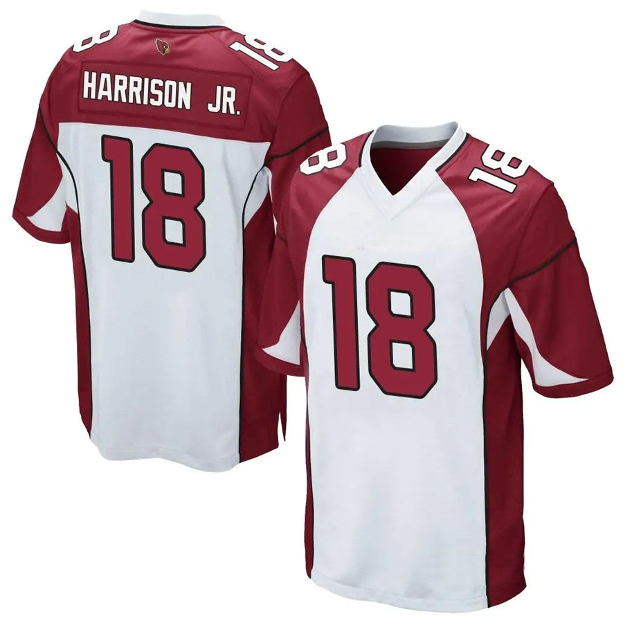 A.Cardinals #18 Marvin Harrison Jr. Player White Game Odoa Stitched Jerseys