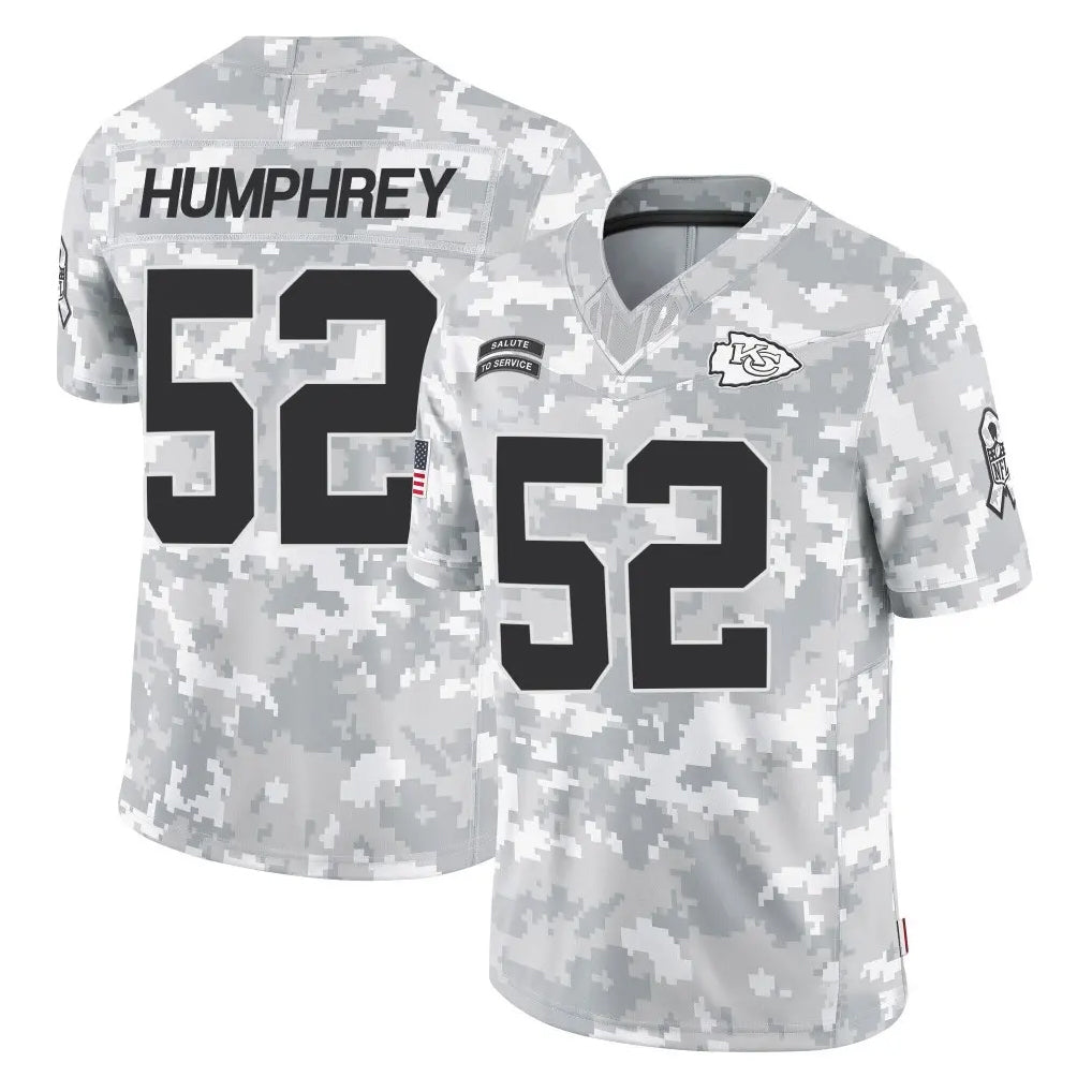 KC.Chiefs #52 Creed Humphrey Player Arctic Camo Salute To Service Limited Game Odoa Stitched Jerseys