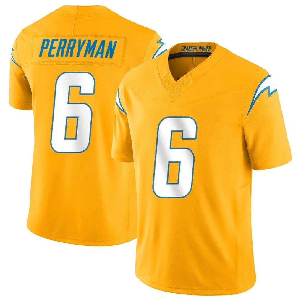 LA.Chargers #6 Denzel Perryman Player Gold Limited Vapor F.U.S.E. Home Game Odoa Stitched Jerseys