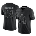 NO.Saints #94 Cameron Jordan Player Black Limited Reflective Home Game Odoa Stitched Jerseys