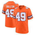 D.Broncos #49 Alex Singleton Player Orange Alternate Collection Throwback Game Odoa Stitched Jerseys