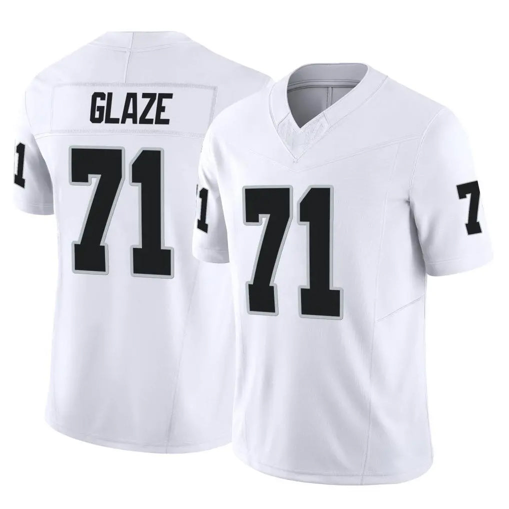 LV.Raiders #71 DJ Glaze Player White Limited Vapor F.U.S.E. Home Game Odoa Stitched Jerseys
