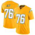 LA.Chargers #76 Joe Alt Player Gold Limited Vapor F.U.S.E. Home Game Odoa Stitched Jerseys
