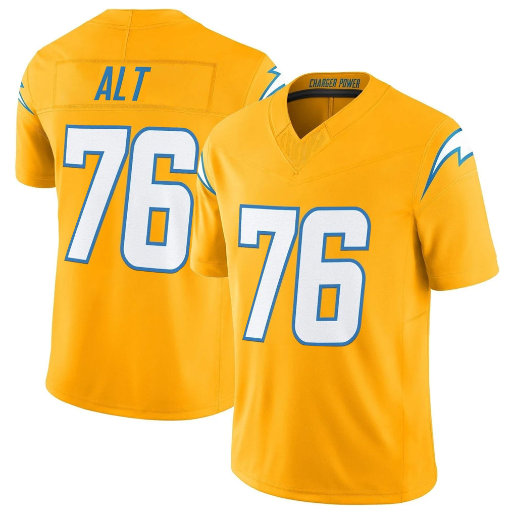 LA.Chargers #76 Joe Alt Player Gold Limited Vapor F.U.S.E. Home Game Odoa Stitched Jerseys