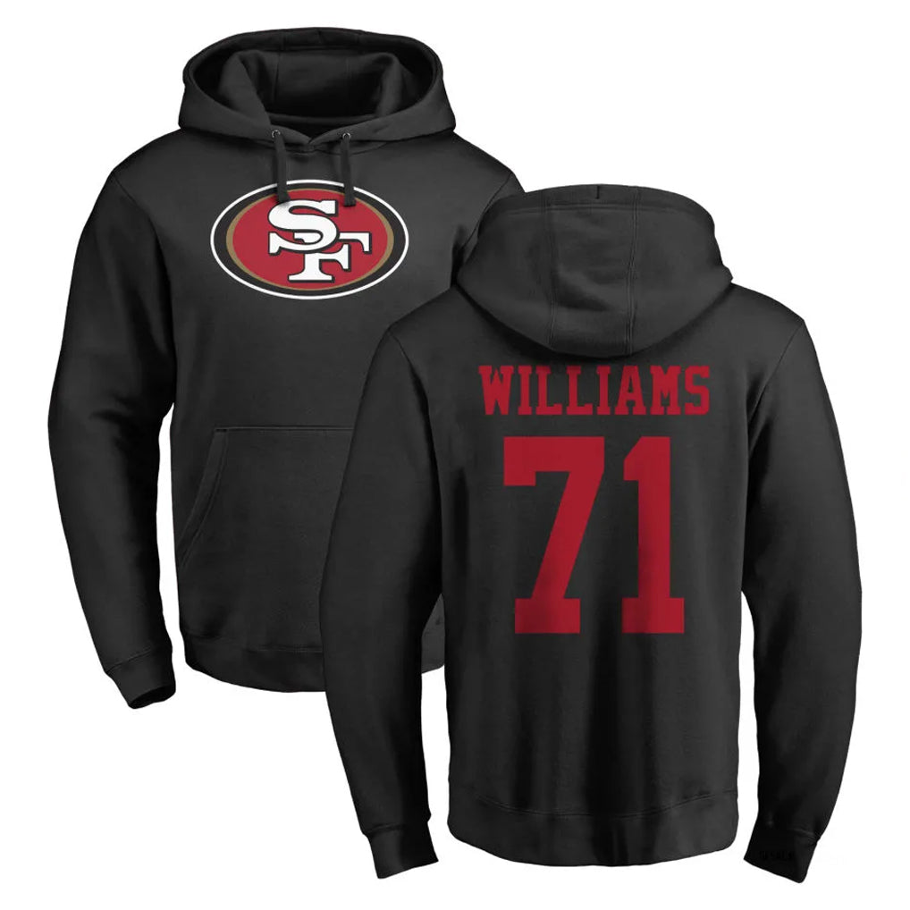 SF.49ers #71 Trent Williams Player Black LOGO Pullover Hoodies Home Game Odoa Stitched Jerseys