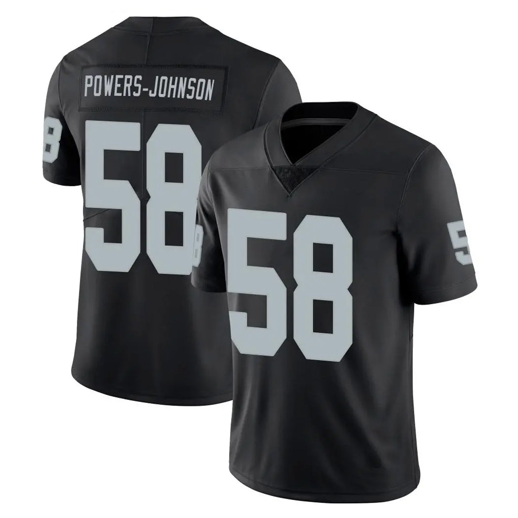 LV.Raiders #58 Jackson Powers-Johnson Player Black Limited Vapor Untouchable Home Game Odoa Stitched Jerseys