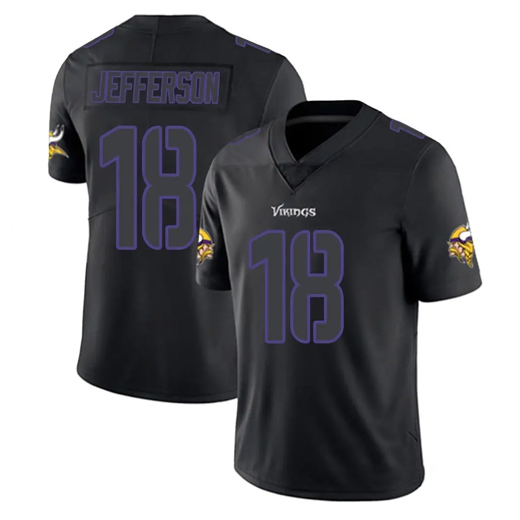 M.Vikings #18 Justin Jefferson Player Black Impact LImited Home Game Odoa Stitched Jerseys