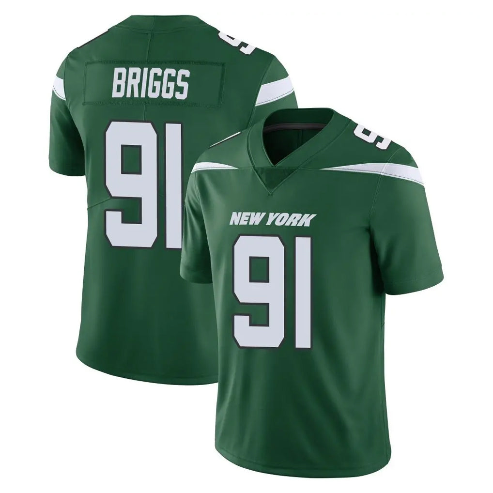 NY.Jets #91 Jowon Briggs Player Green Limited Vapor Home Game Odoa Stitched Jerseys