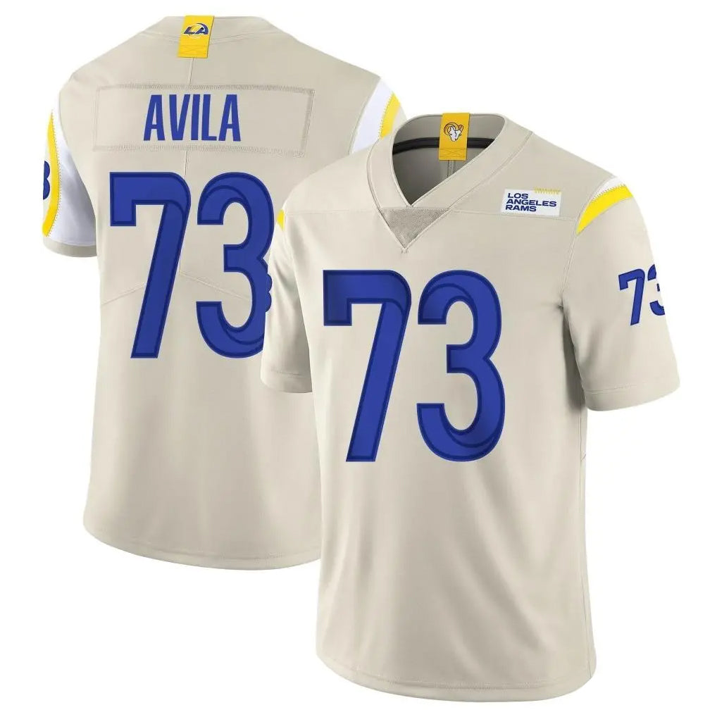 LA.Rams #73 Steve Avila Player Bone Limited Vapor Home Game Odoa Stitched Jerseys