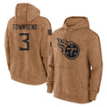 T.Titans #3 Tommy Townsend Player Brown Salute To Service Club Pullover Hoodies Home Game Odoa Stitched Jerseys