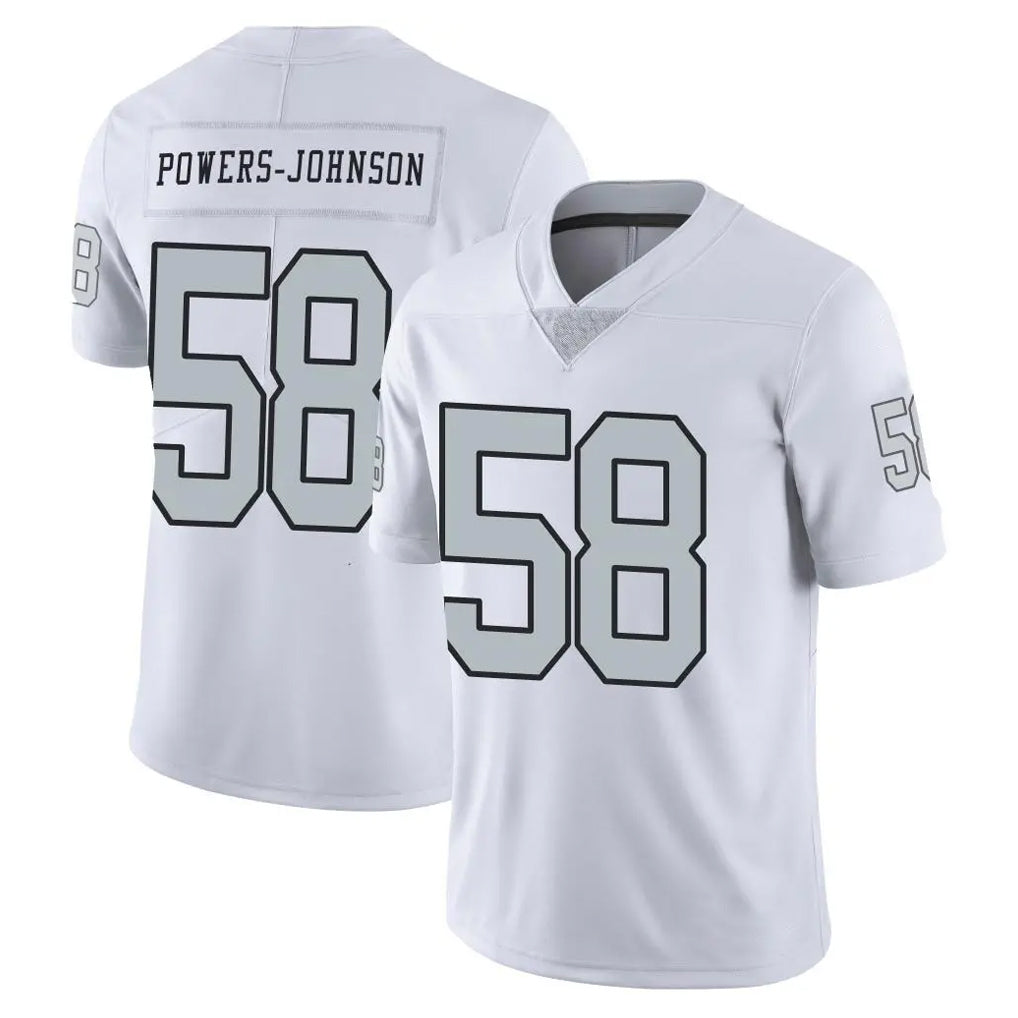 LV.Raiders #58 Jackson Powers-Johnson Player White Limited Color Rush Home Game Odoa Stitched Jerseys