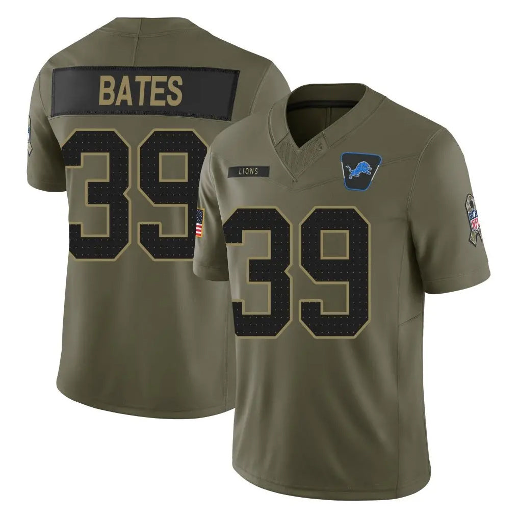 D.Lions #39 Jake Bates Player Olive 2025 Salute To Service Limited Home Game Odoa Stitched Jerseys