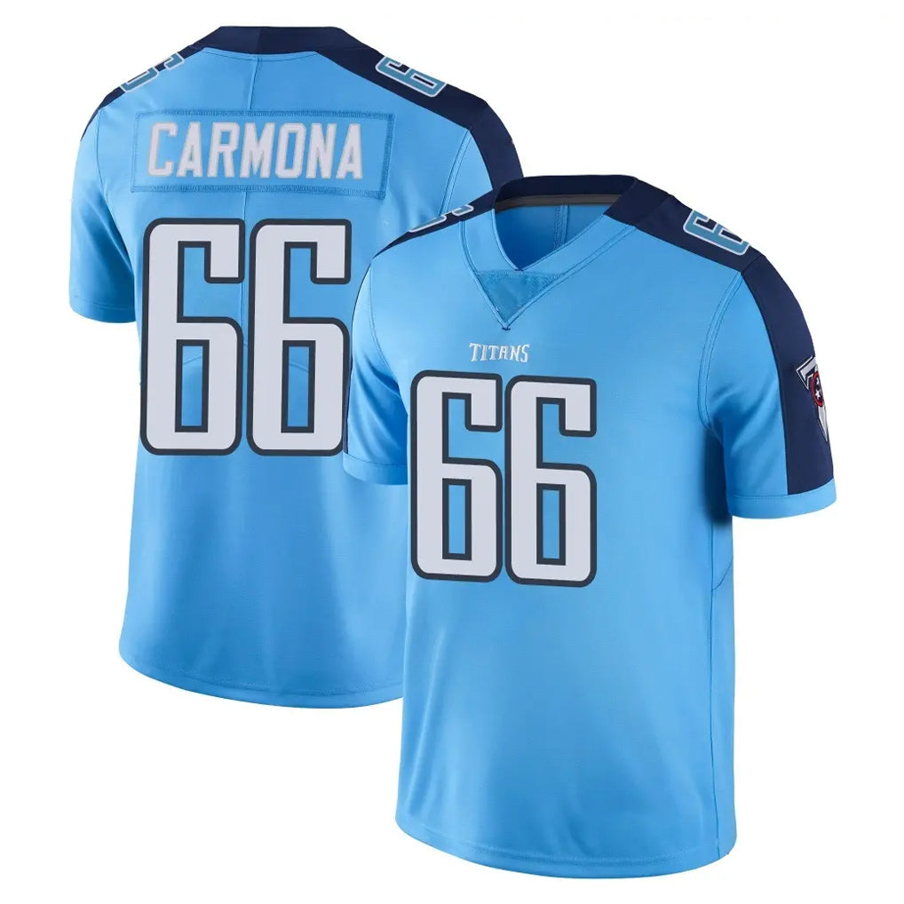 T.Titans #66 Fernando Carmona Jr. Player Light Blue Limited Color Rush Home Game Odoa Stitched Jerseys