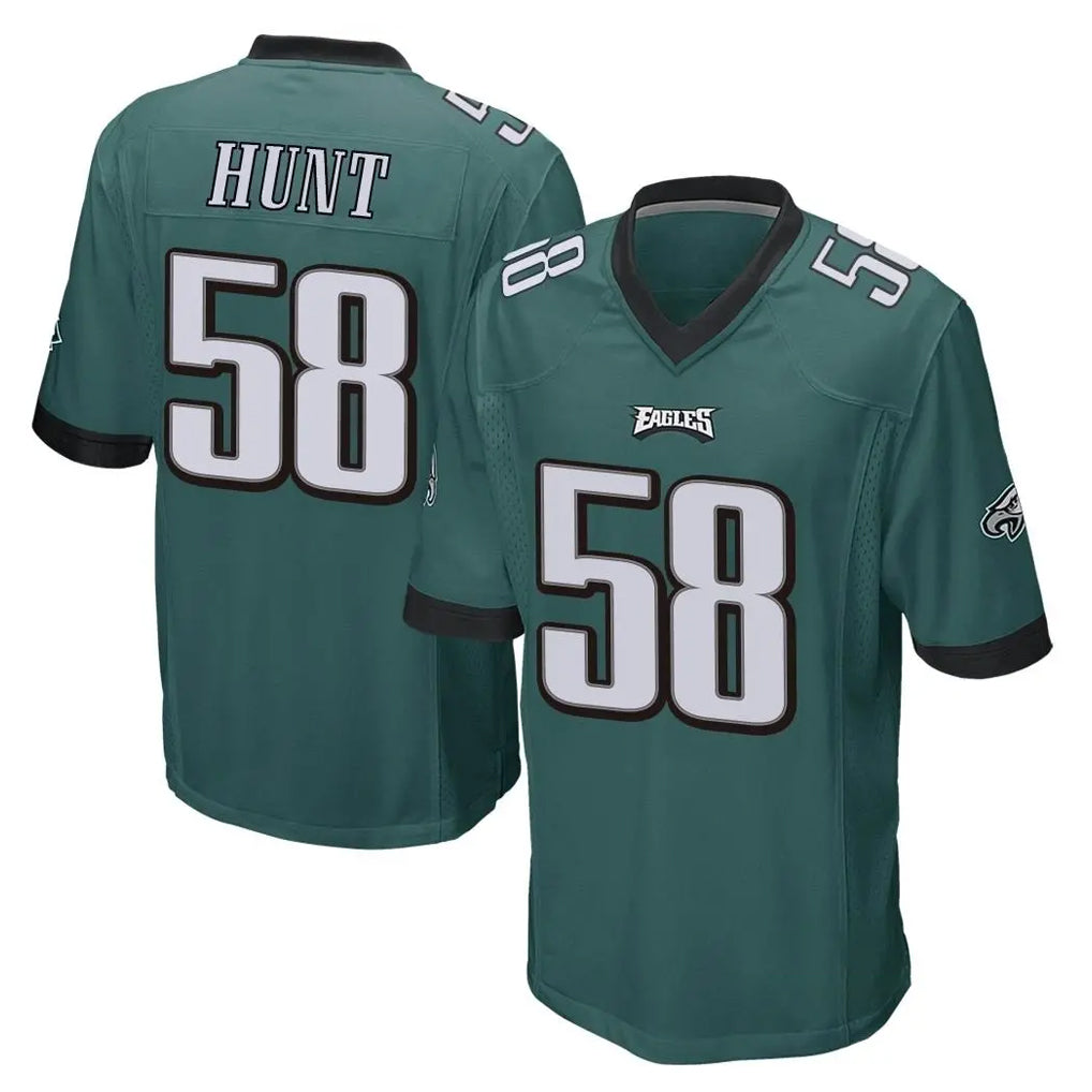 P.Eagles #58 Jalyx Hunt Player Team Color Green Home Game Odoa Stitched Jerseys