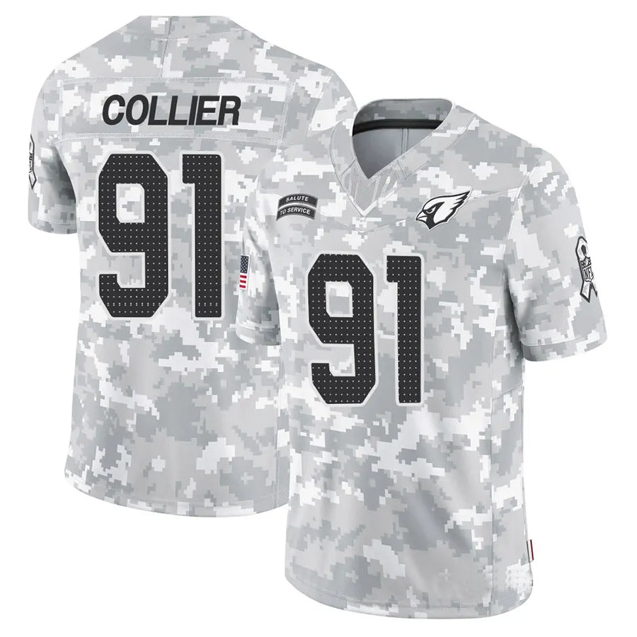 A.Cardinals #91 L.J. Collier Player Camo Salute to Service Limited Odoa Stitched Jerseys