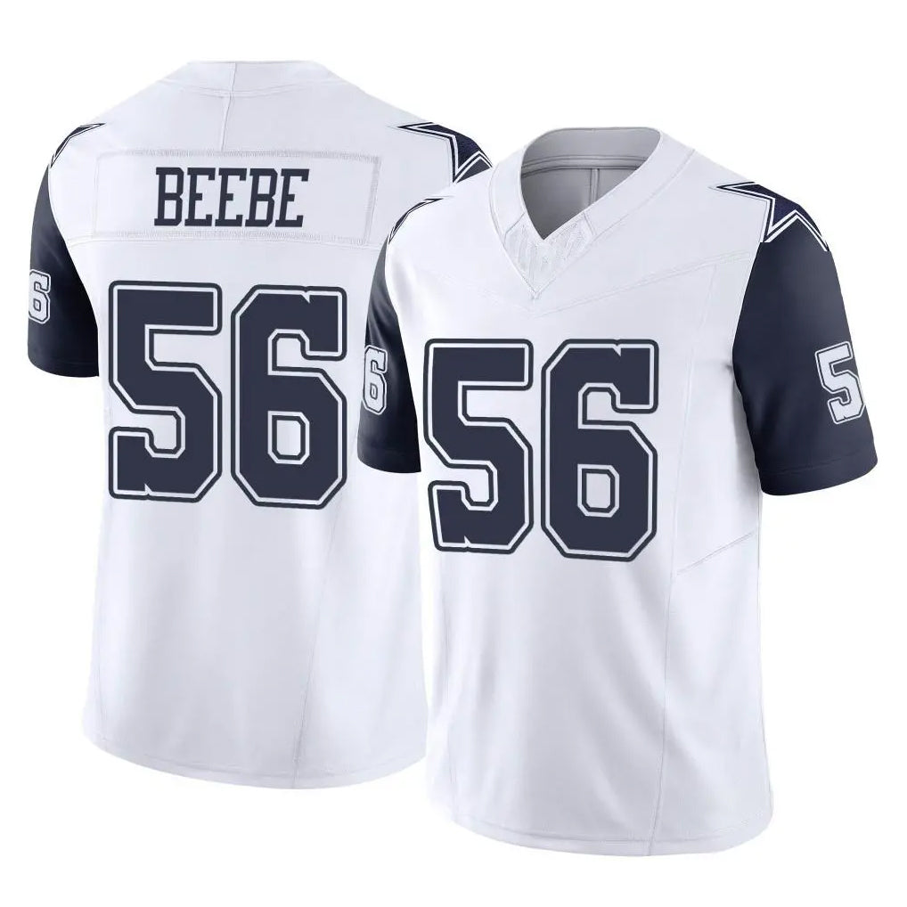 D.Cowboys #56 Cooper Beebe Player White-Navy Limited Vapor F.U.S.E. Home Game Odoa Stitched Jerseys