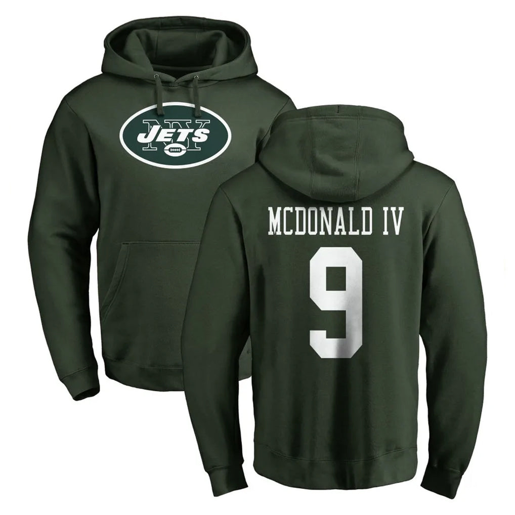 NY.Jets #9 Will McDonald IV Player Green LOGO Pullover Hoodies Limited Game Odoa Stitched Jerseys