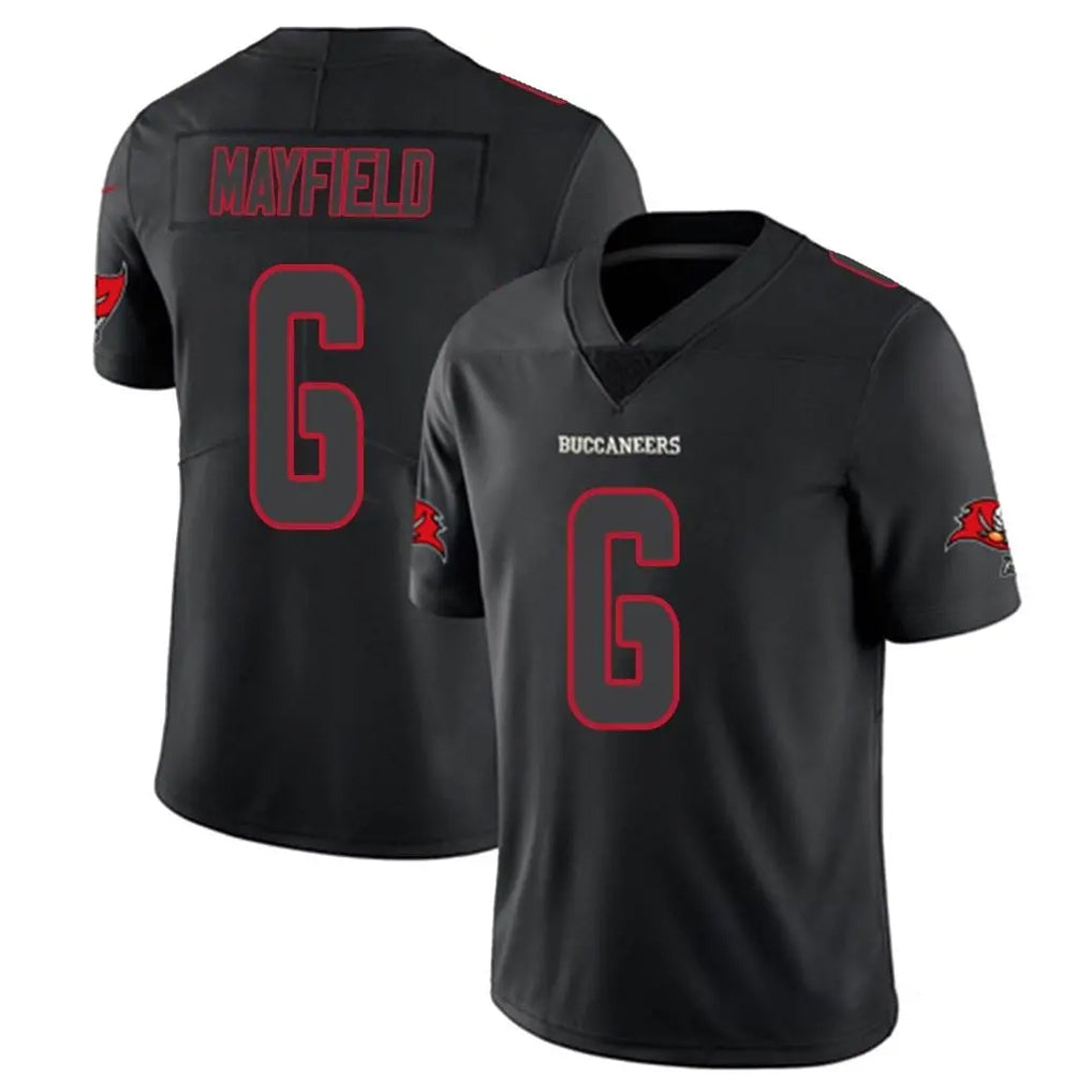 TB.Buccaneers #6 Baker Mayfield Player Black Impact Limited Home Game Odoa Stitched Jerseys