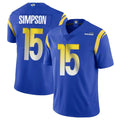 LA.Rams #15 Ty Simpson Player Royal Limited Vapor Untouchable Home Game Odoa Stitched Jerseys