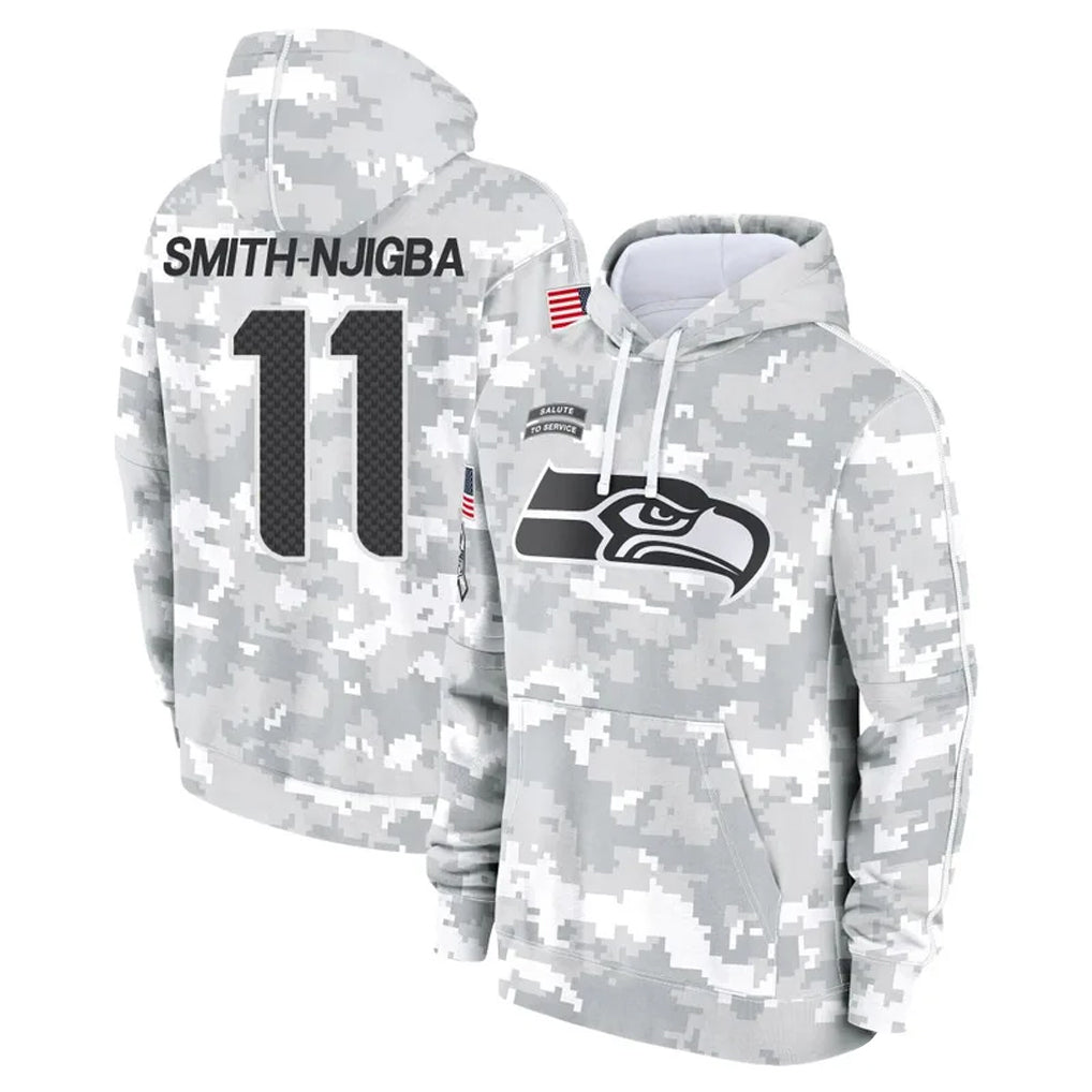 S.Seahawks #13 Ernest Jones IV Player Arctic Camo Limited Salute to Service Pullover Hoodies Game Odoa Stitched Jerseys