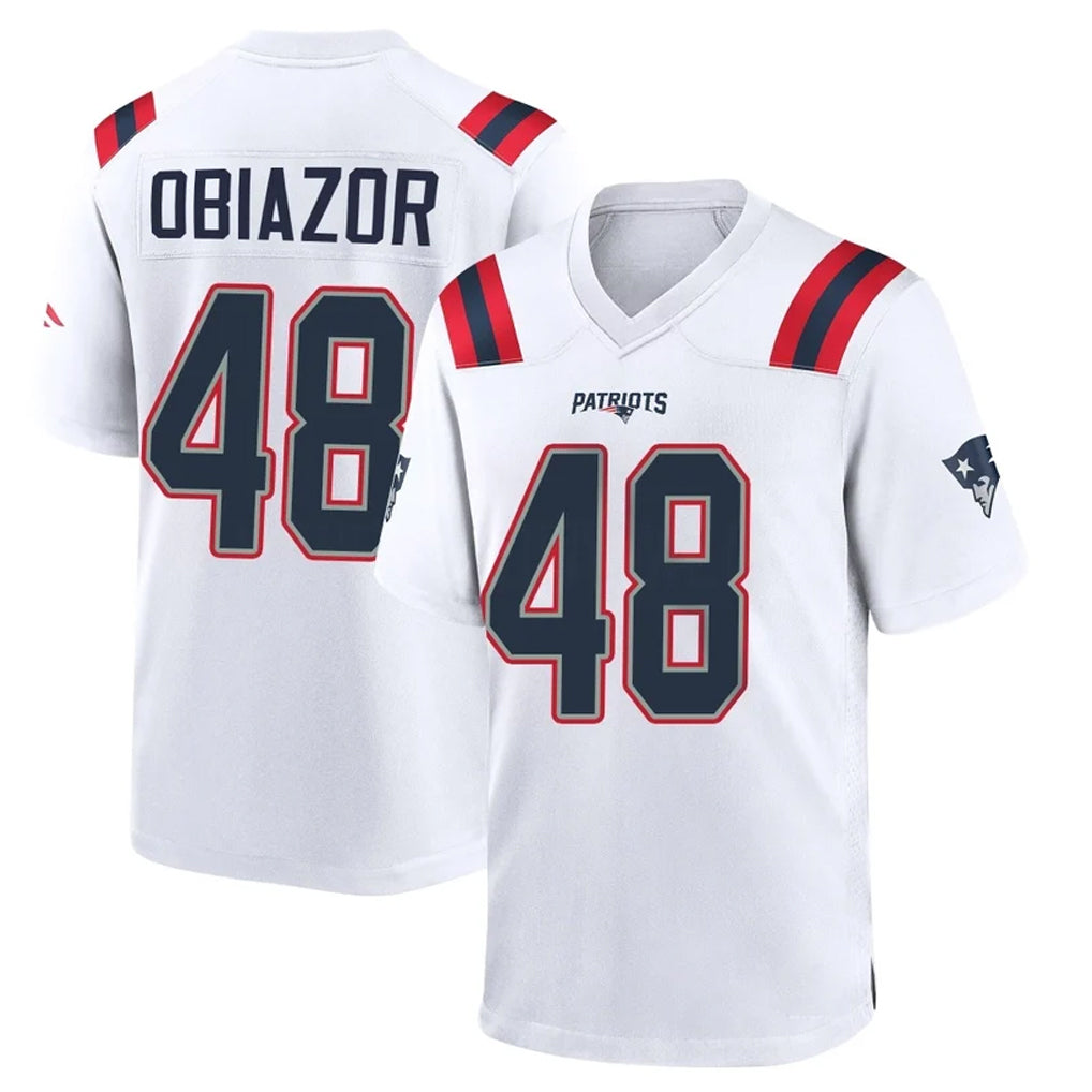 NE.Patriots #48 Namdi Obiazor Player White Home Game Odoa Stitched Jerseys
