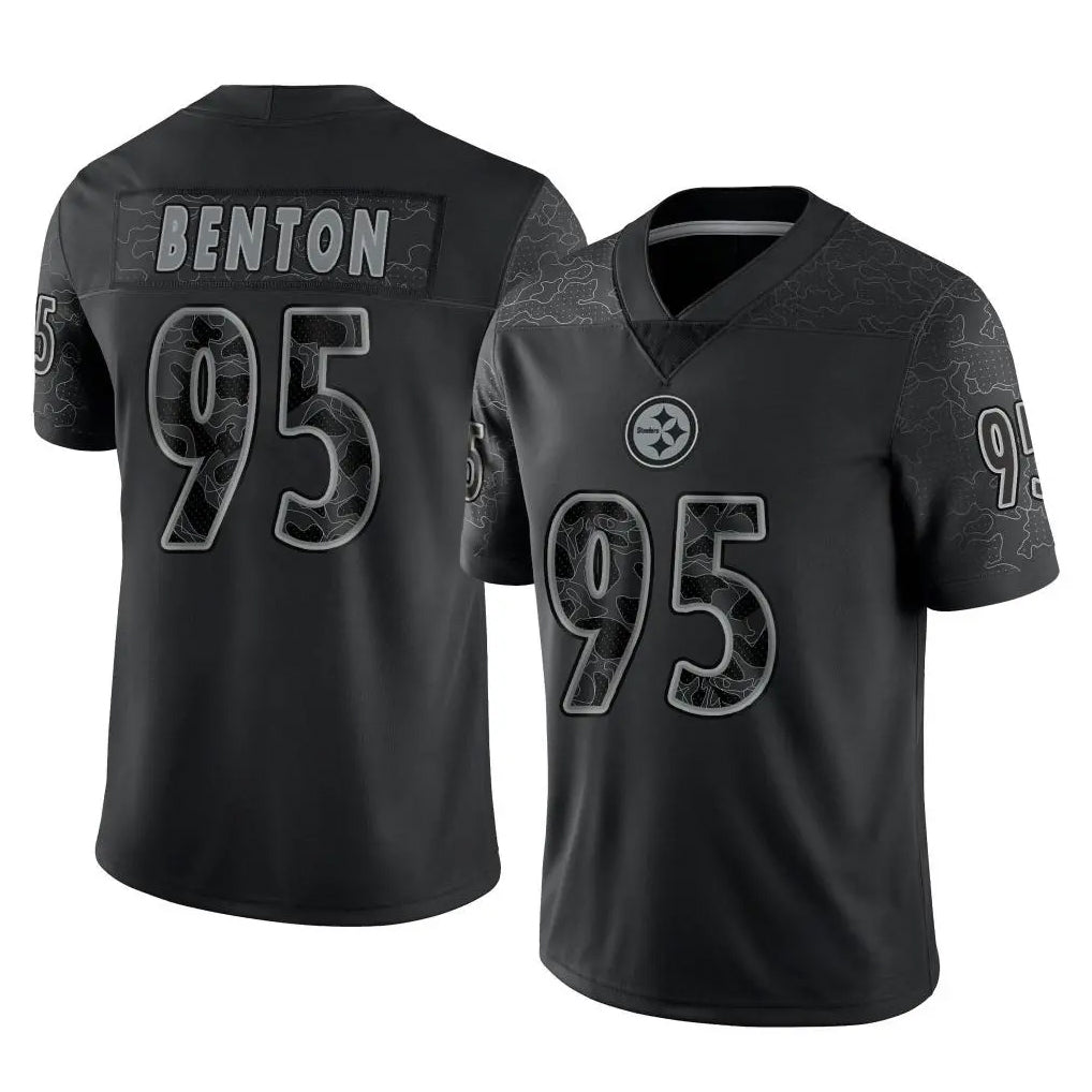 P.Steelers #95 Keeanu Benton Player Black Reflective Limited Home Game Odoa Stitched Jerseys