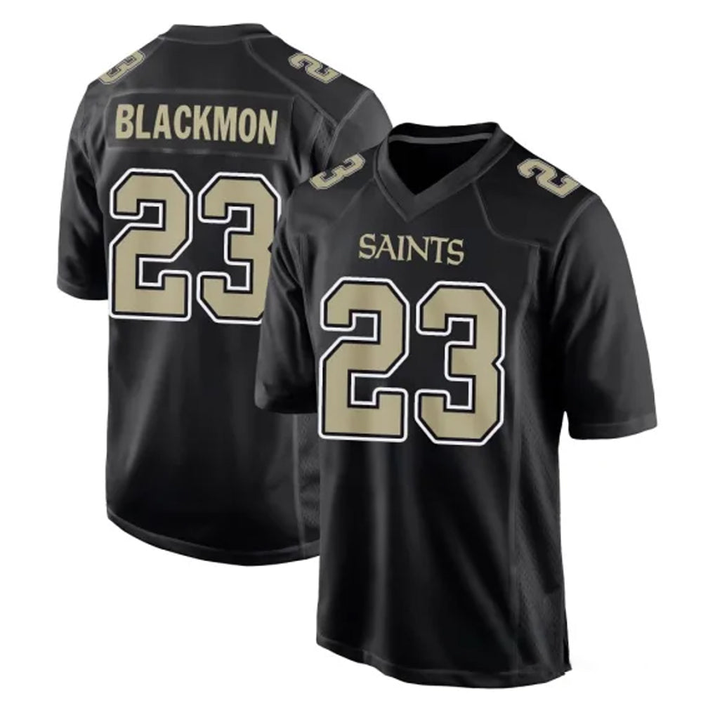NO.Saints #23 Julian Blackmon Player Black Carbon Fashion Home Game Odoa Stitched Jerseys