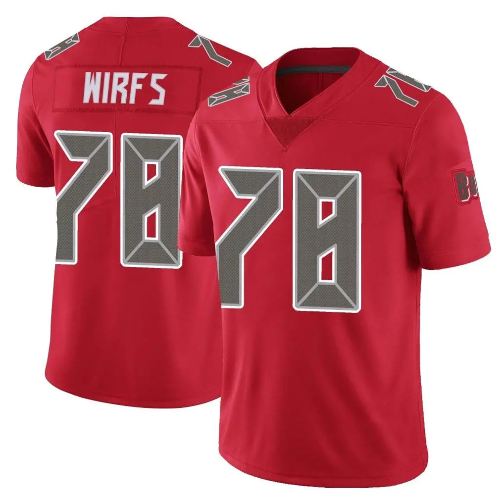 TB.Buccaneers #78 Tristan Wirfs Player Red Limited Color Rush Home Game Odoa Stitched Jerseys