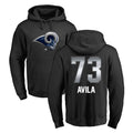 LA.Rams #73 Steve Avila Player Black Pullover Hoodie Limited Game Odoa Stitched Jerseys