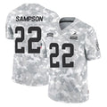 C.Browns #22 Dylan Sampson Player Arctic Camo Salute to Service Limited Home Game Odoa Stitched Jerseys