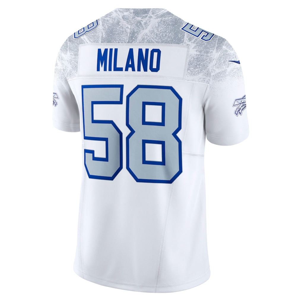 Odoa B.Bills #58 Matt Milano White 2025 Rivalries Collection Limited Jersey