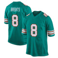 M.Dolphins #8 JuJu Brents Player Aqua Alternate Home Game Odoa Stitched Jerseys