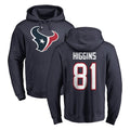 H.Texans #81 Jayden Higgins Player Navy Pro Line Pullover Hoodie Limited Game Odoa Stitched Jerseys