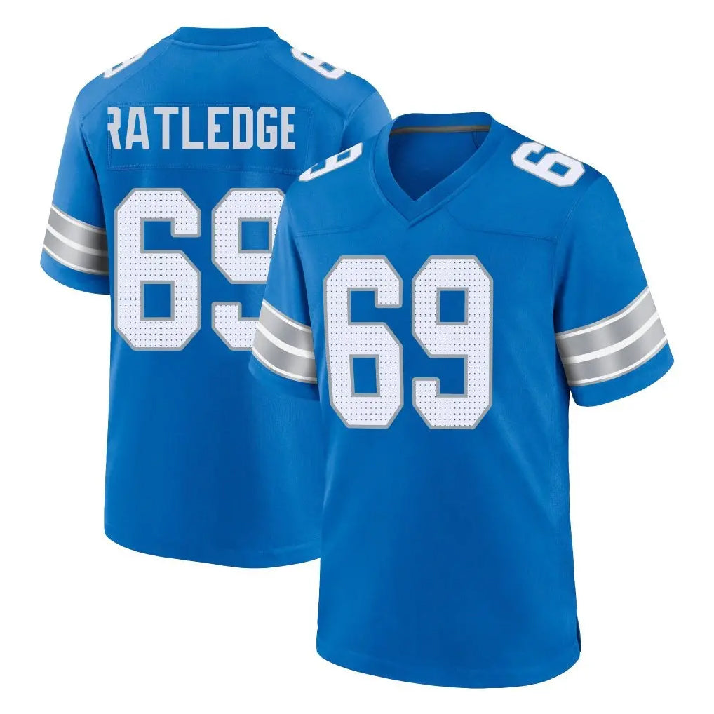 D.Lions #69 Tate Ratledge Player Blue Alternate Home Game Odoa Stitched Jerseys