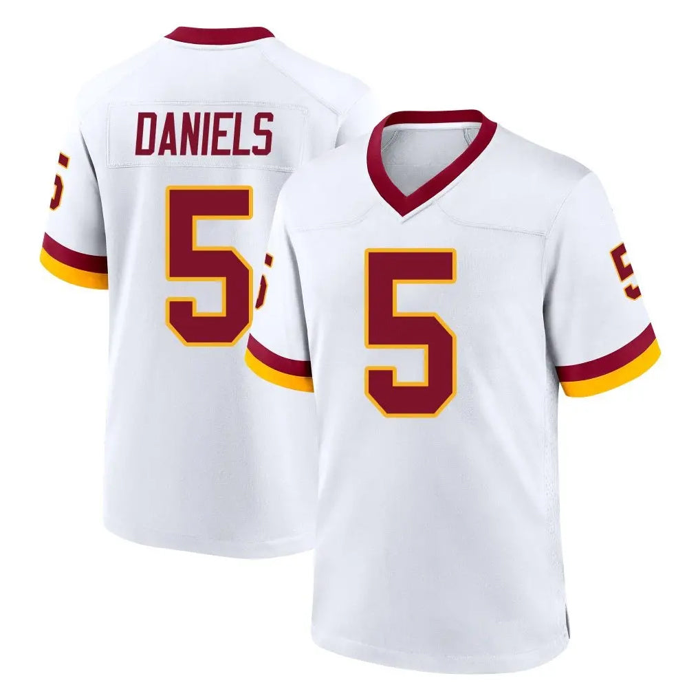 W.Commanders #5 Jayden Daniels Player White Home Game Odoa Stitched Jerseys