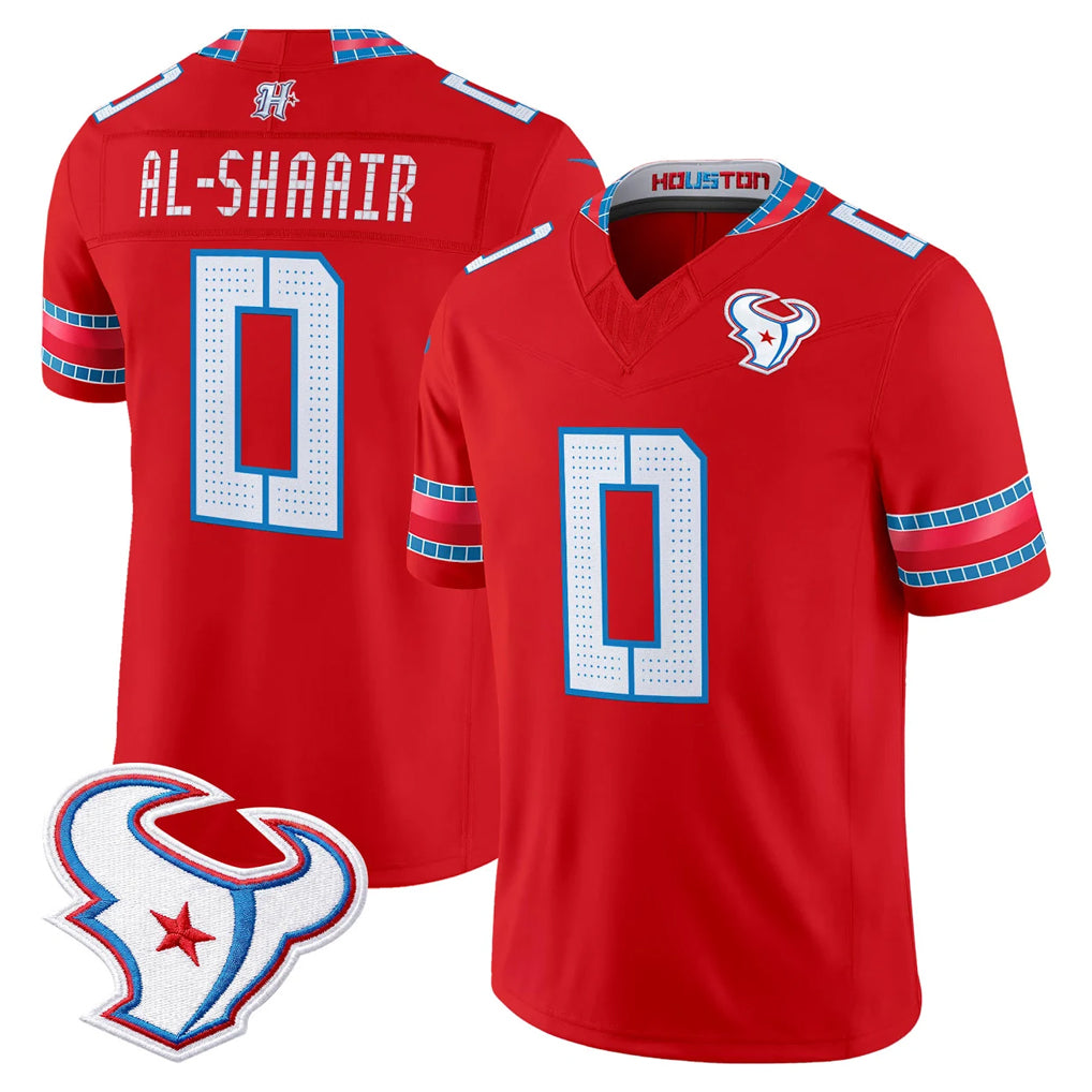 H.Texans #0 Azeez Al-Shaair Player Red 2026 Rivalries Vapor Limited Home Game Odoa Stitched jerseys