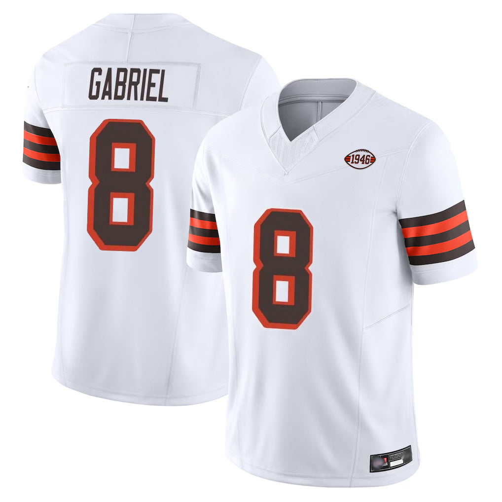 C.Browns #8 Dillon Gabriel Player White Limited Vapor F.U.S.E. Alternate Game Odoa Stitched Jerseys