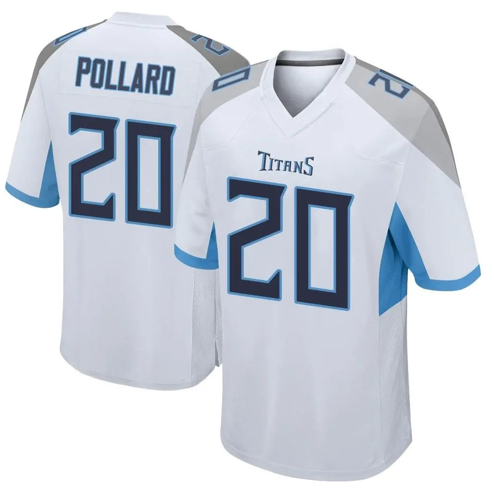 T.Titans #20 Tony Pollard Player White Home Game Odoa Stitched Jerseys
