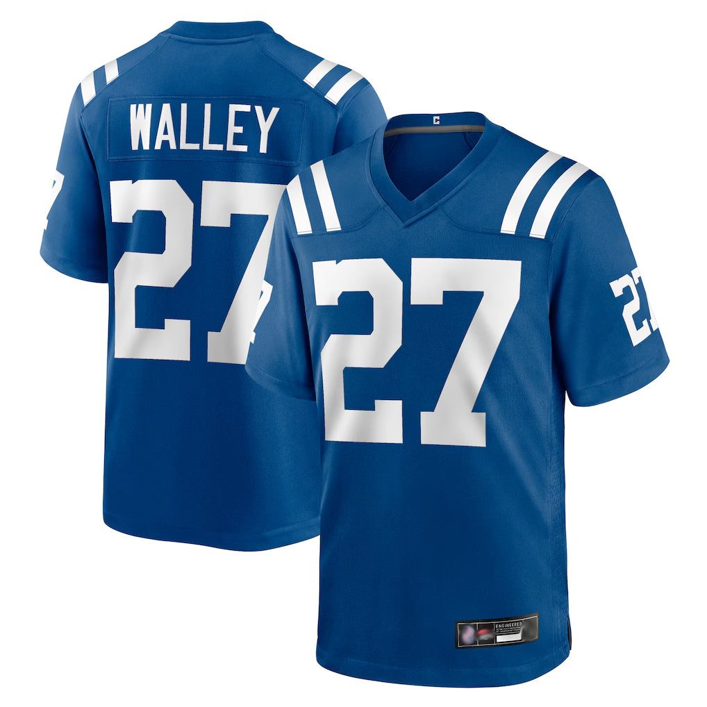 IN.Colts #27 Justin Walley Player Royal Home Game Odoa Stitched Jerseys