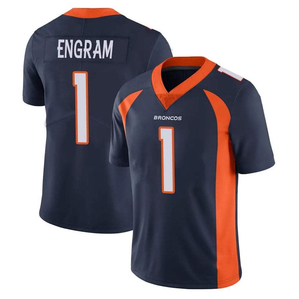 D.Broncos #1 Evan Engram Player Navy Vapor Untouchable Limited Game Odoa Stitched Jerseys